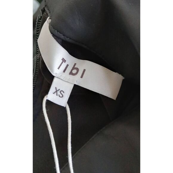 Tibi new york womens small vegan leather black hi neck bodysuit - Picture 6 of 8
